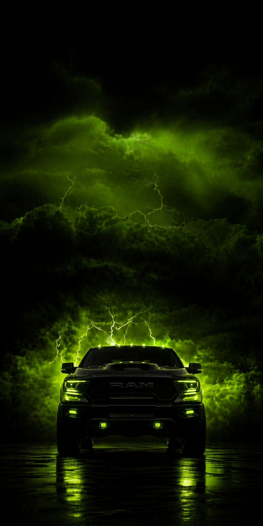 Hail Guard TRX truck under storm clouds